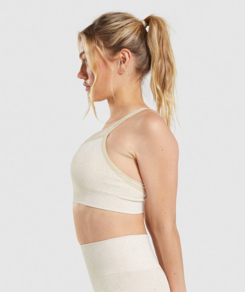 Women's Gymshark Adapt Fleck Seamless Sports Bra White | CA N78D05